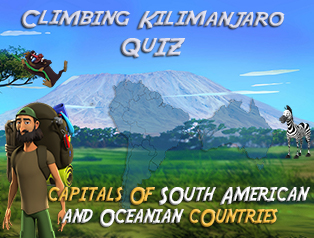 Climbing mountain Geo quiz : Capitals of South American and oceanian countries