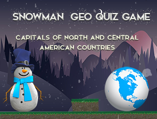 Snowman quiz game : capitals of Central and North american countries