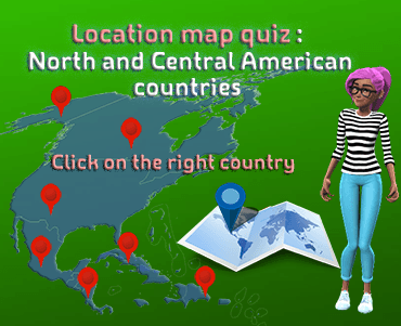 Location map quiz : North and Central American countries click version