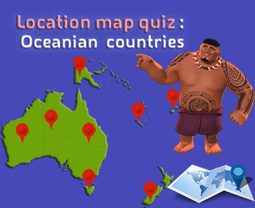 Oceanian countries location map quiz game