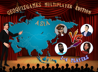 Multiplayer Asia trivia quiz 1 to 4 players