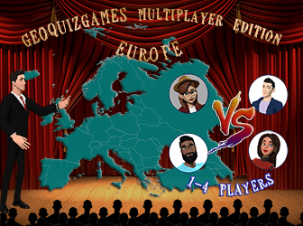 Multiplayer Europe trivia quiz 1 to 4 players