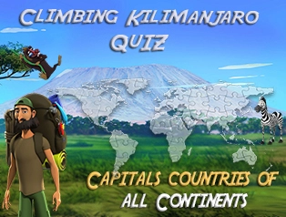 Climbing mountain Geo quiz : world countries and capitals