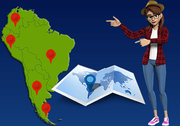 Map quiz South America