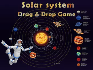 Planet size order drag and drop game