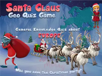Santa Claus game online : Europe quiz