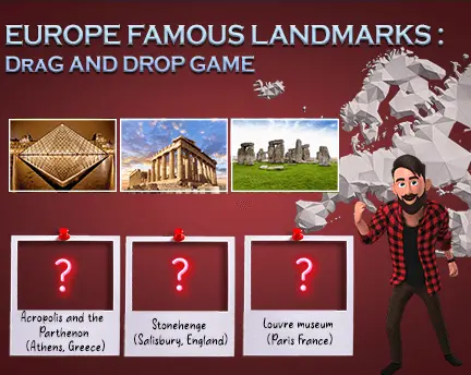 Landmark of Europe drag and drop game